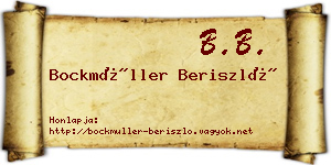 Bockmüller Beriszló névjegykártya